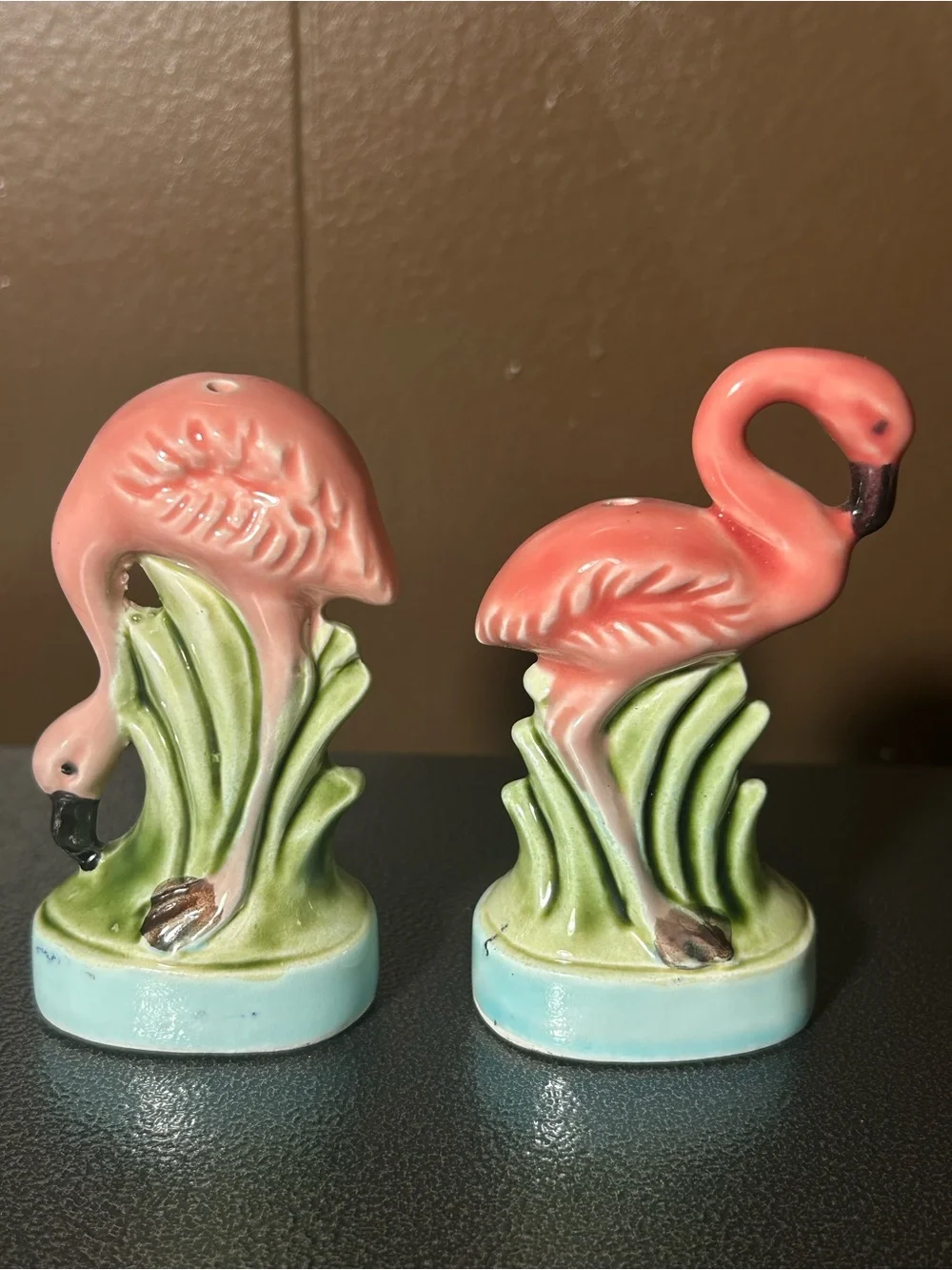 Florida Pink Flamingo Salt and Pepper Shakers - Ceramic Home Accent